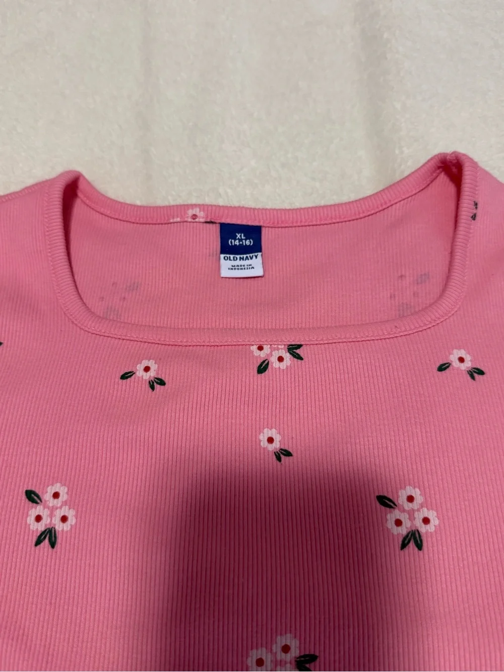 Old Navy Pink Floral Long-Sleeve Shirt
